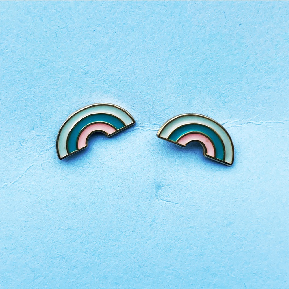 Similar to Susan Alexandra Rainbow Enamel Earring Studs in Cotton Candy Colors